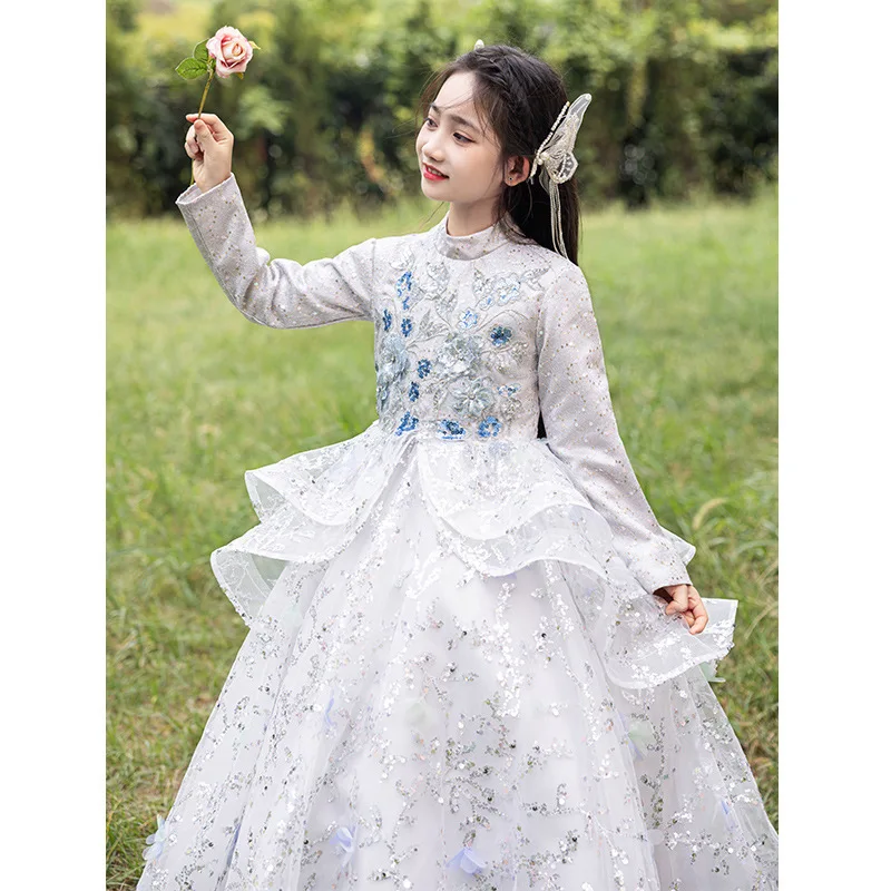 Girls' Formal Dress Princess Dress 2025 New Fashion Show Children's Spring and Autumn Long Sleeve Evening Dress Piano Performanc
Girls' Formal Dress Princess Dress 2025 New Fashion Show Children's Spring and Autumn Long Sleeve Evening Dress Piano Performanc
