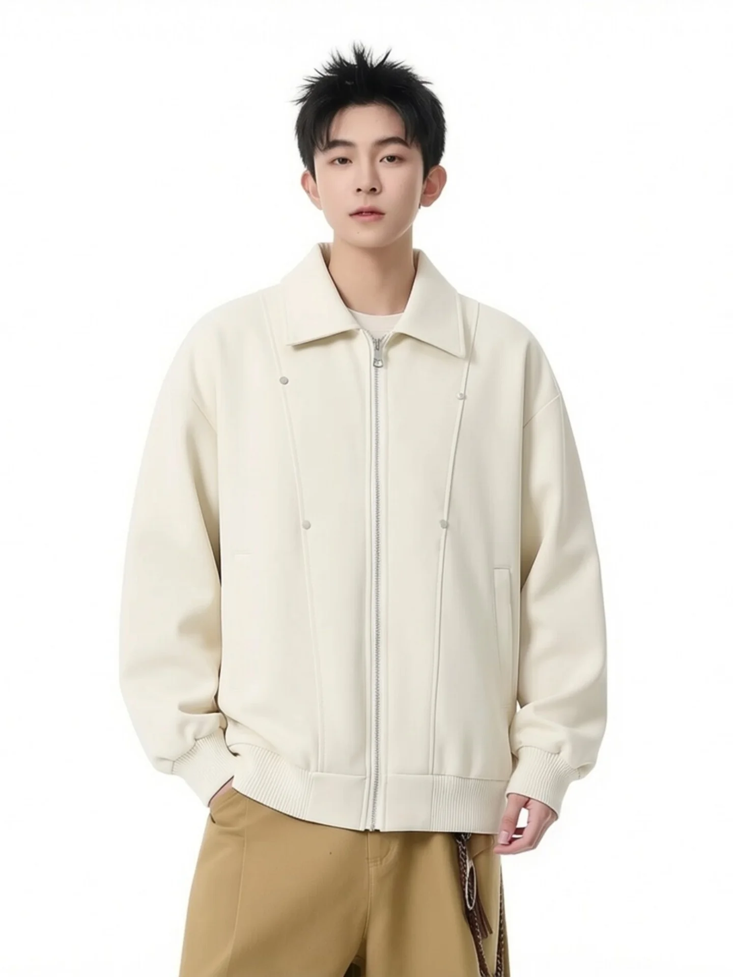 Retro Lapel Motorcycle Jacket Men's American High Street Rivet Trendy Brand High-End Feel Neutral Leather Jacket Coat
Retro Lapel Motorcycle Jacket Men's American High Street Rivet Trendy Brand High-End Feel Neutral Leather Jacket Coat