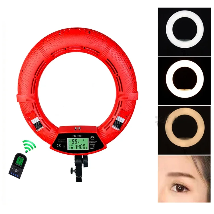 Original Yidoblo FE-480II LED Red Ring Light Make Up Cold Warm Color Adjustable Studio 480 LED Macro Ring Light 3200K-5600K
Original Yidoblo FE-480II LED Red Ring Light Make Up Cold Warm Color Adjustable Studio 480 LED Macro Ring Light 3200K-5600K