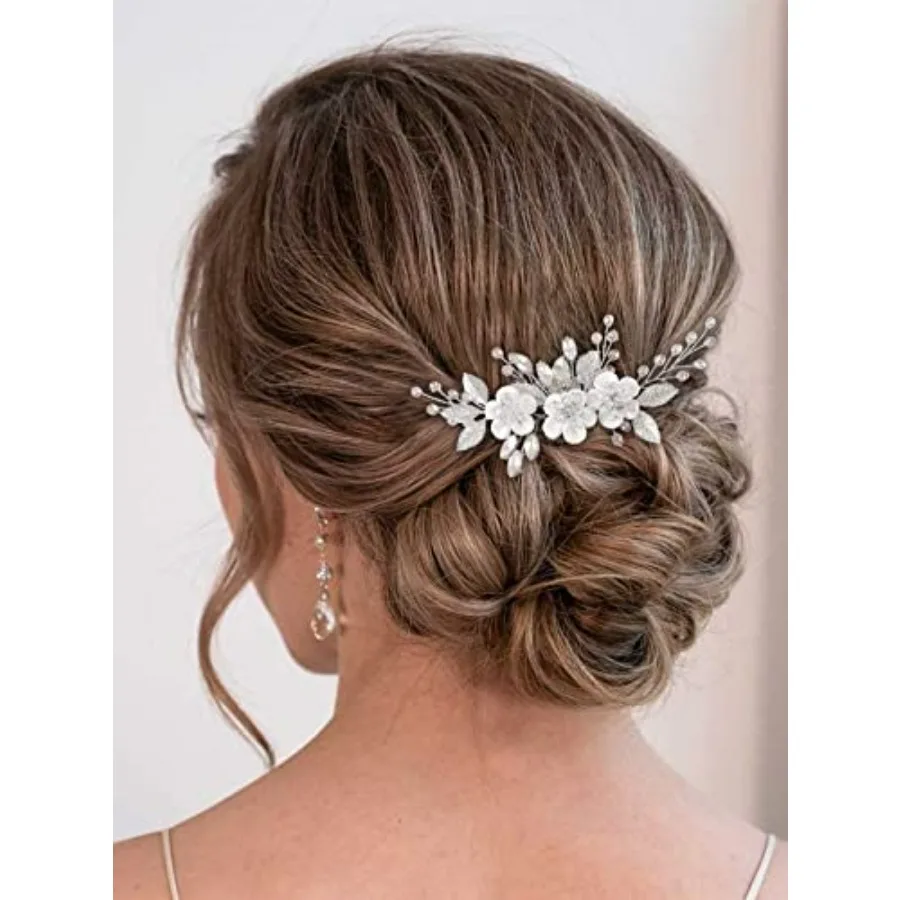Flower Bridal Hair Comb Wedding Hair Clip Rhinestone Hair Accessories for Brides and Women Silver
Flower Bridal Hair Comb Wedding Hair Clip Rhinestone Hair Accessories for Brides and Women Silver
