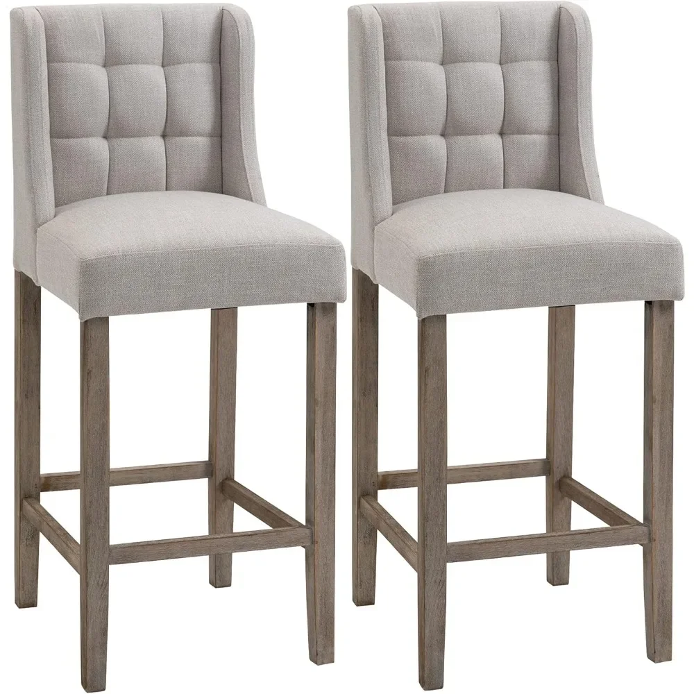 Modern Bar Stools, Tufted Upholstered Pub Chairs with Back, Rubber Wood Legs for Kitchen & Dining Room Use Stylish Design
Modern Bar Stools, Tufted Upholstered Pub Chairs with Back, Rubber Wood Legs for Kitchen & Dining Room Use Stylish Design