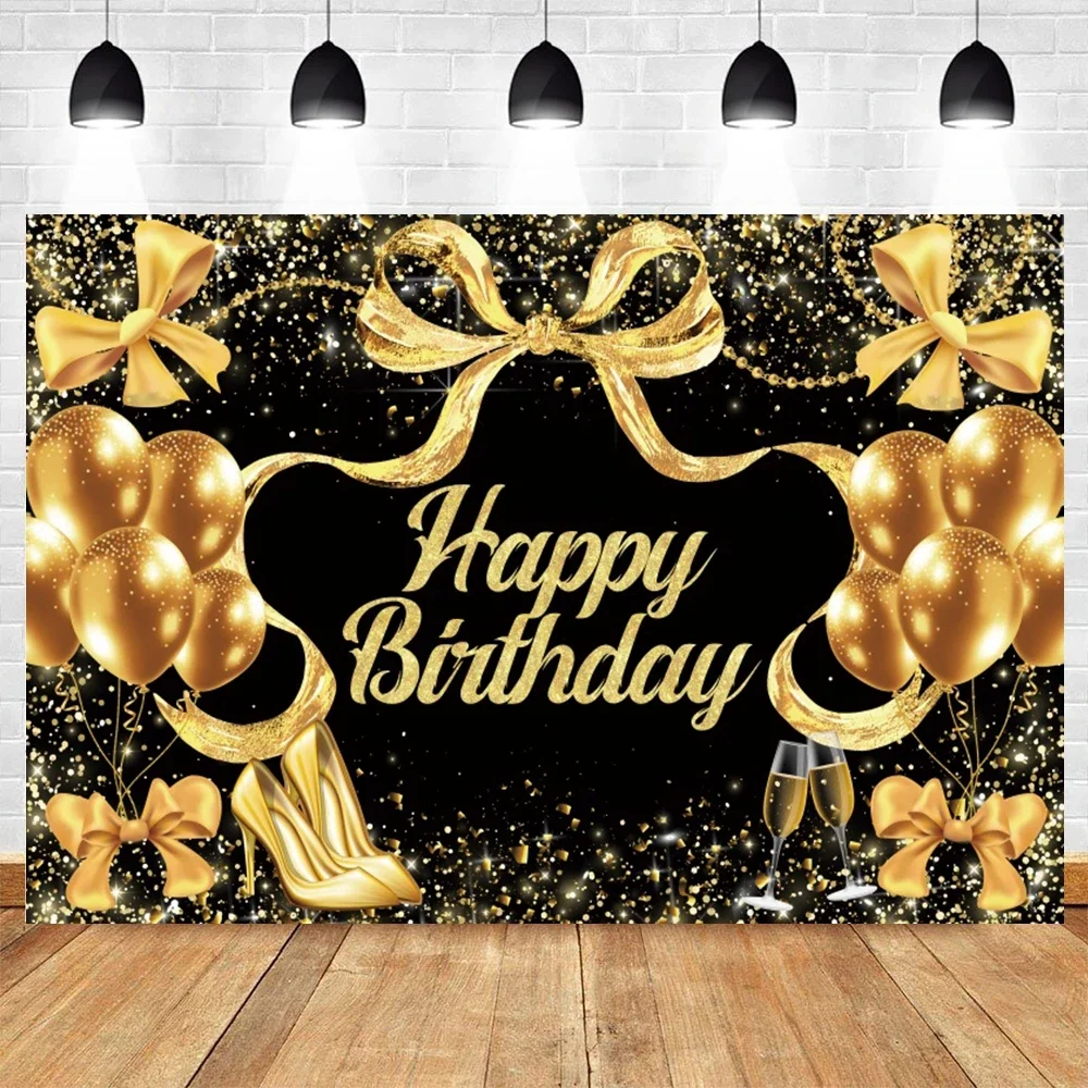 Gold Glitter Balloon Birthday Backdrops for Adult Party Decor Champagne Gift High Heels Photobooth Background Celebration Banner
Gold Glitter Balloon Birthday Backdrops for Adult Party Decor Champagne Gift High Heels Photobooth Background Celebration Banner