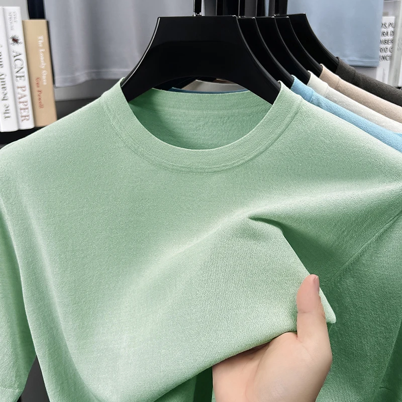 75.4% Tencel Lyocell Knitwear Men 2025 Spring Summer Casual O-Neck Knit T-shirt Short Sleeve Breathable Linen Knitting Tops
75.4% Tencel Lyocell Knitwear Men 2025 Spring Summer Casual O-Neck Knit T-shirt Short Sleeve Breathable Linen Knitting Tops