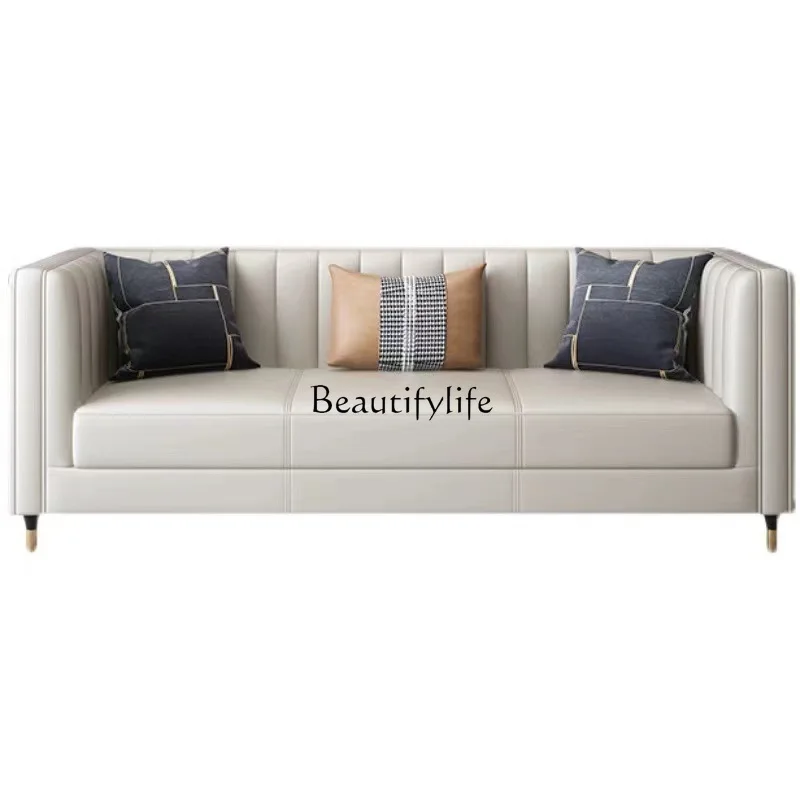 Italian light luxury leather sofa hotel model room modern small apartment living room sofa
Italian light luxury leather sofa hotel model room modern small apartment living room sofa
