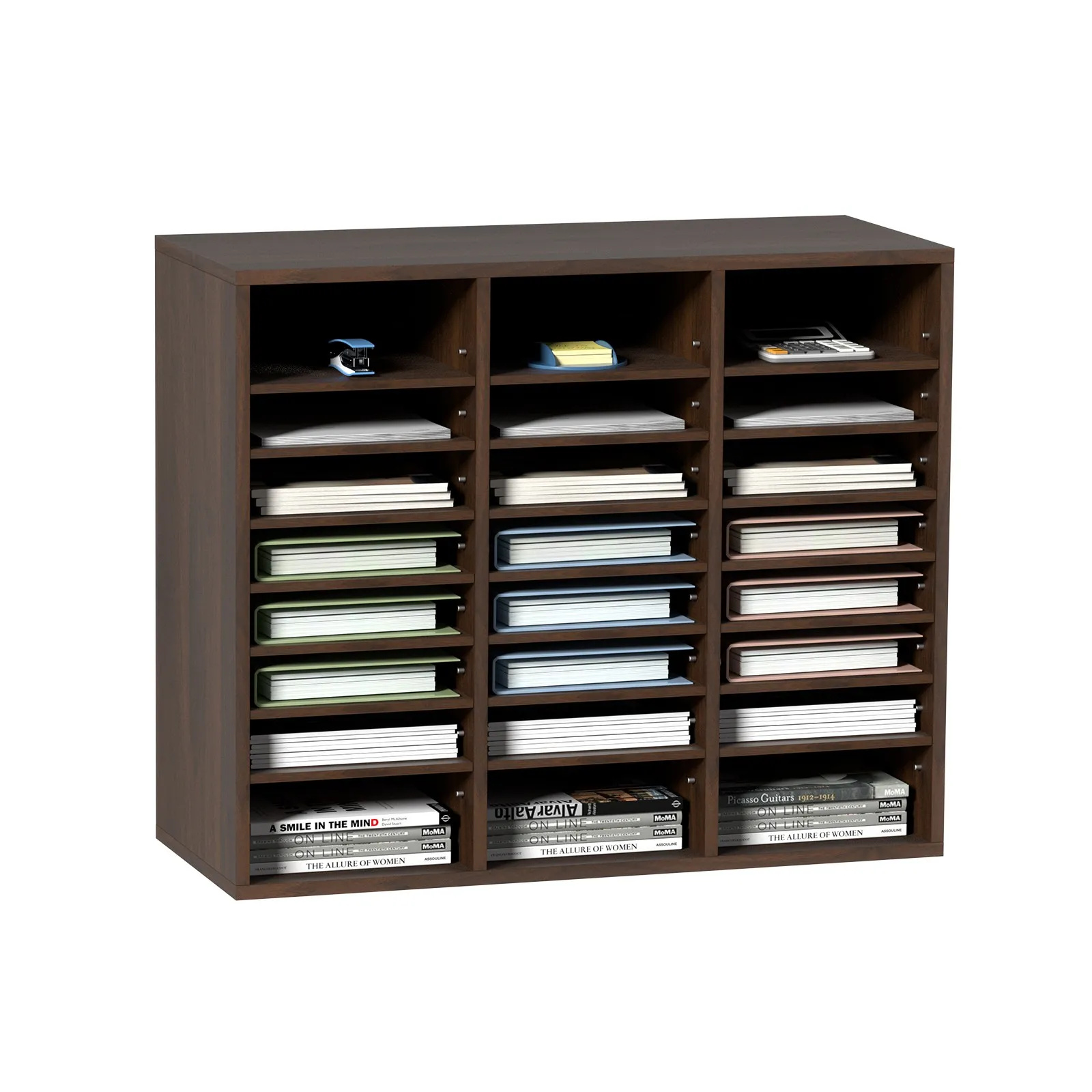 Uimoso Wood Literature Organizer Adjustable File Sorter 24 Compartments Brown
Uimoso Wood Literature Organizer Adjustable File Sorter 24 Compartments Brown