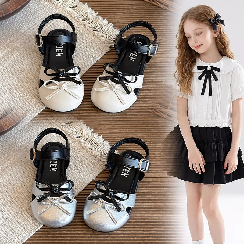 Children's Closed Toe Bow Sandals Soft Sole Non-slip Princess Shoes Summer New Girls PU Leather Shoes
Children's Closed Toe Bow Sandals Soft Sole Non-slip Princess Shoes Summer New Girls PU Leather Shoes