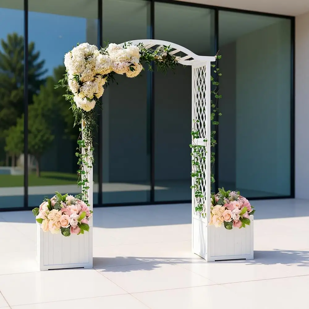 Wooden Garden Arbor with Planter - Outdoor Arbor Trellis for Climbing Plants, Roses, Vines, Outside Pergola Planter, Garden Arch
Wooden Garden Arbor with Planter - Outdoor Arbor Trellis for Climbing Plants, Roses, Vines, Outside Pergola Planter, Garden Arch
