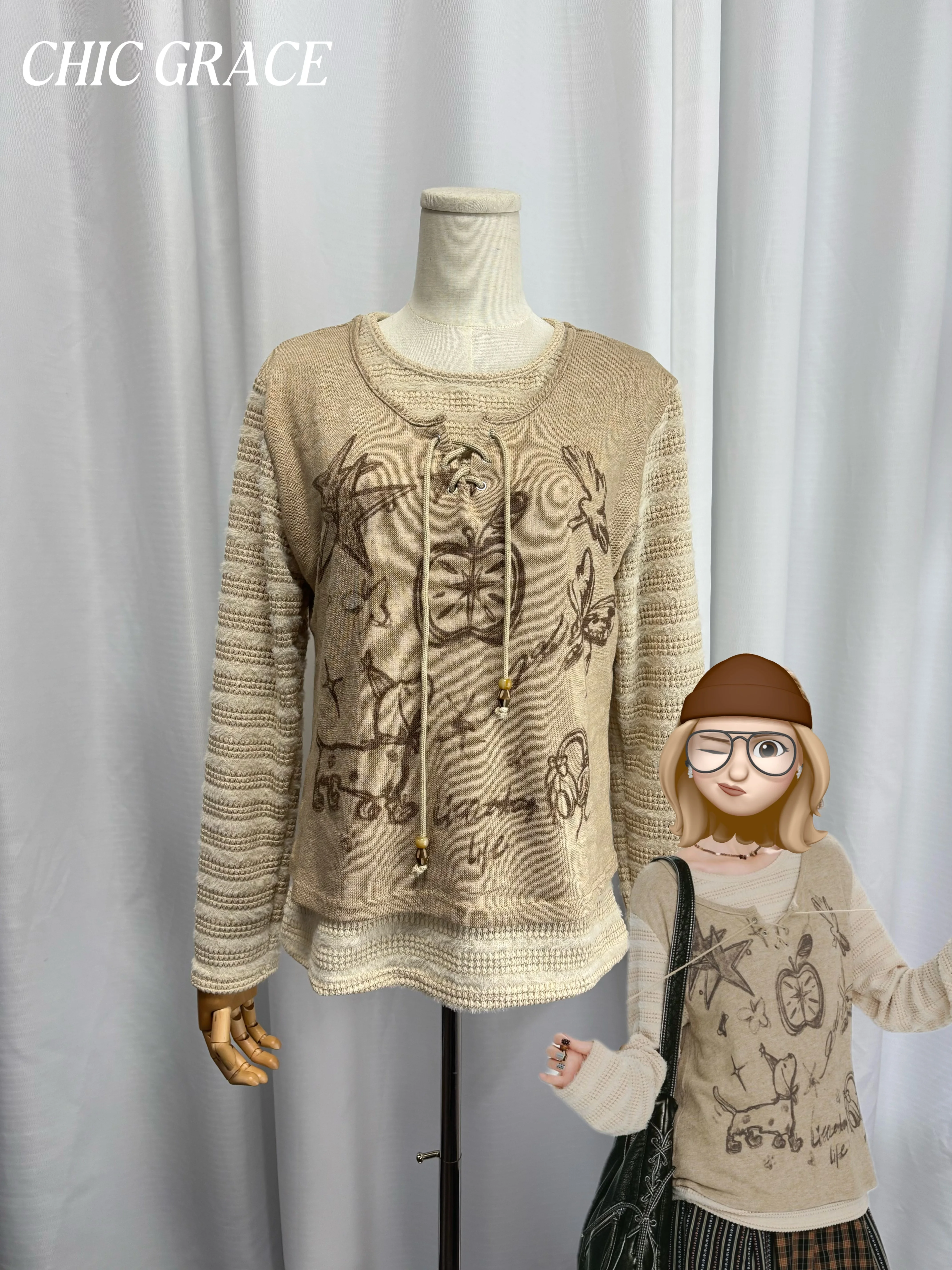 Real Shot Women's 2025 Autumn American Retro Printed Layered Look Long Sleeve Oversized Wasteland Style Fashion Design Loose Cas
Real Shot Women's 2025 Autumn American Retro Printed Layered Look Long Sleeve Oversized Wasteland Style Fashion Design Loose Cas