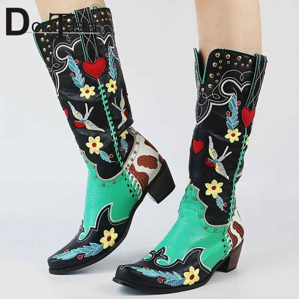 Big Size 35-43 Brand New Ladies Chunky High Heels Boots Fashion Rivet Mixed Colors women's Western Boots Casual Shoes Woman
Big Size 35-43 Brand New Ladies Chunky High Heels Boots Fashion Rivet Mixed Colors women's Western Boots Casual Shoes Woman