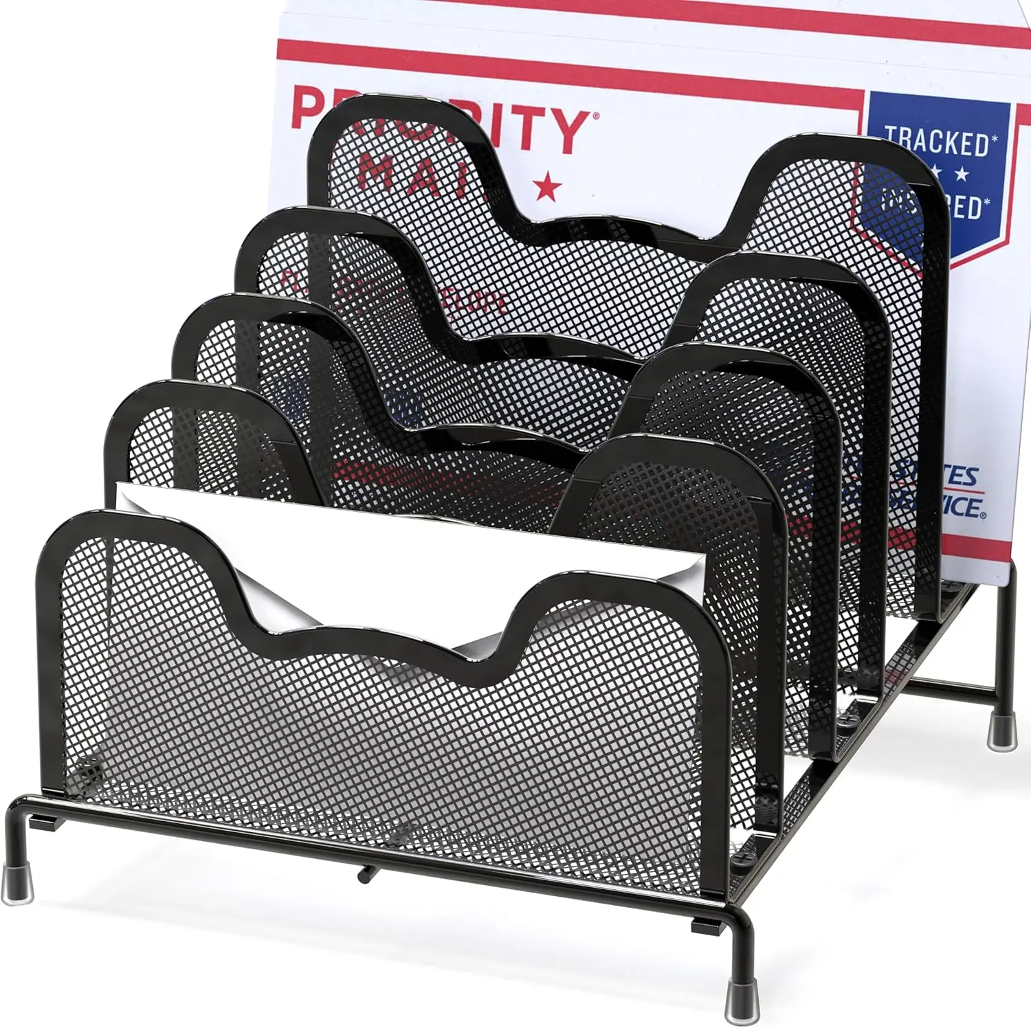 Desk File Sorter Organizer with 5 Vertical Sections for Easy Document Access, Black
Desk File Sorter Organizer with 5 Vertical Sections for Easy Document Access, Black
