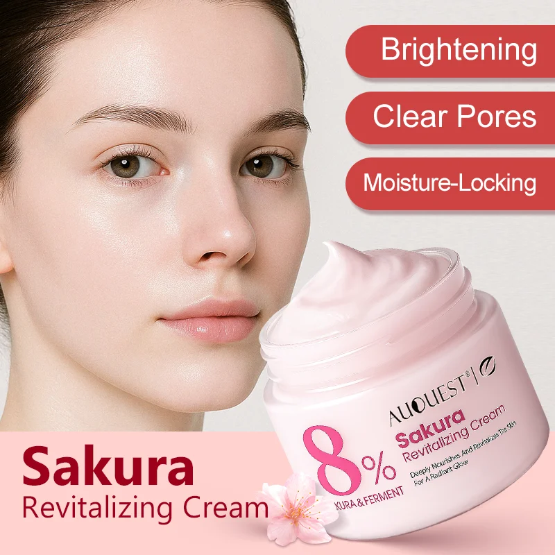 AUQUEST Sakura Revitalizing Face Cream Whitening Dark Spots Removal Hydrating Shrink Pores Facial Cream Skin Care Products
AUQUEST Sakura Revitalizing Face Cream Whitening Dark Spots Removal Hydrating Shrink Pores Facial Cream Skin Care Products