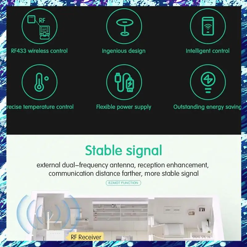 Smart RF433 Беспроводной термостат Wi-Fi Программируемый регулятор температуры для комнатного газового котла и голоса Alexa (T7W) Простая установка
Smart RF433 Беспроводной термостат Wi-Fi Программируемый регулятор температуры для комнатного газового котла и голоса Alexa (T7W) Простая установка