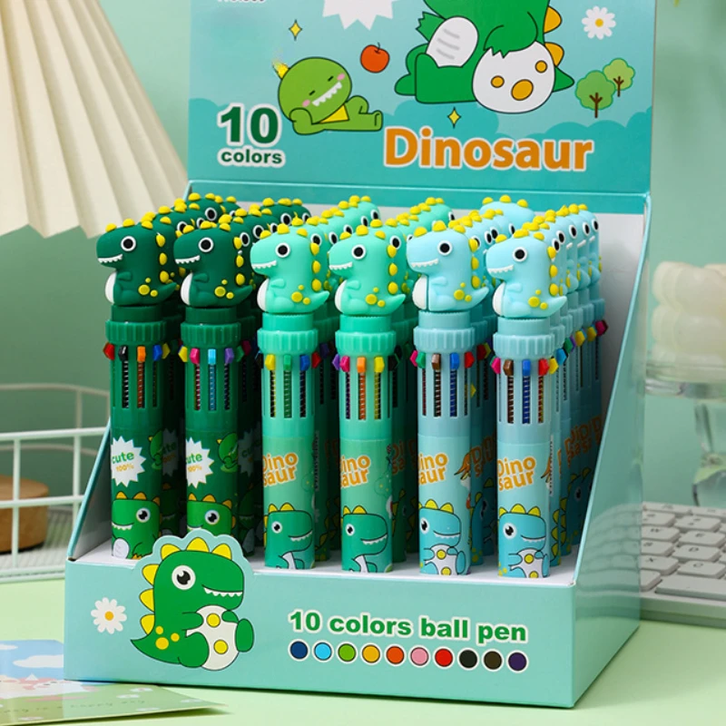 18Pcs/Lot Cartoon Dinosaur Ten Color Ballpoint Pens Student Cute Styling Multi Color Pen Children's Prize Creative Stationery
18Pcs/Lot Cartoon Dinosaur Ten Color Ballpoint Pens Student Cute Styling Multi Color Pen Children's Prize Creative Stationery