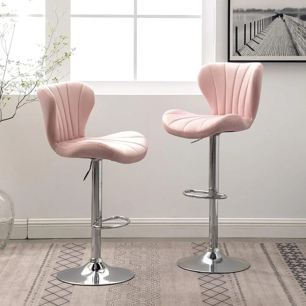 Регулируемые вращающиеся барные стулья Ellston Velvet розового цвета, комплект из 2 шт.
Регулируемые вращающиеся барные стулья Ellston Velvet розового цвета, комплект из 2 шт.