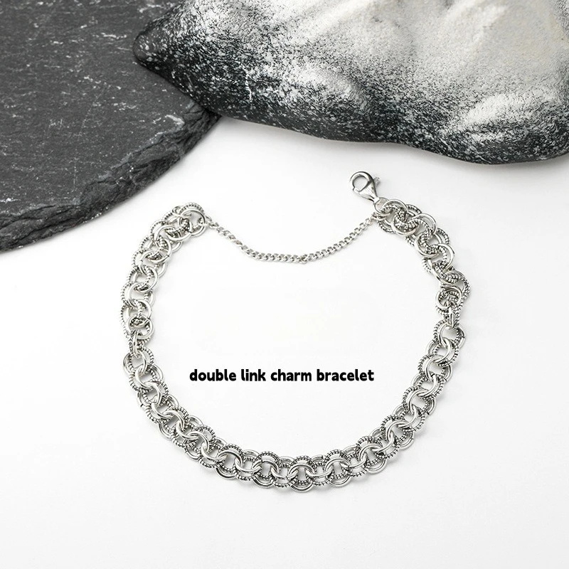 S925 Silver Double Interlocked Circle Plain Chain Bracelet, Stackable Minimalist High Sense Jewelry 2026
S925 Silver Double Interlocked Circle Plain Chain Bracelet, Stackable Minimalist High Sense Jewelry 2026