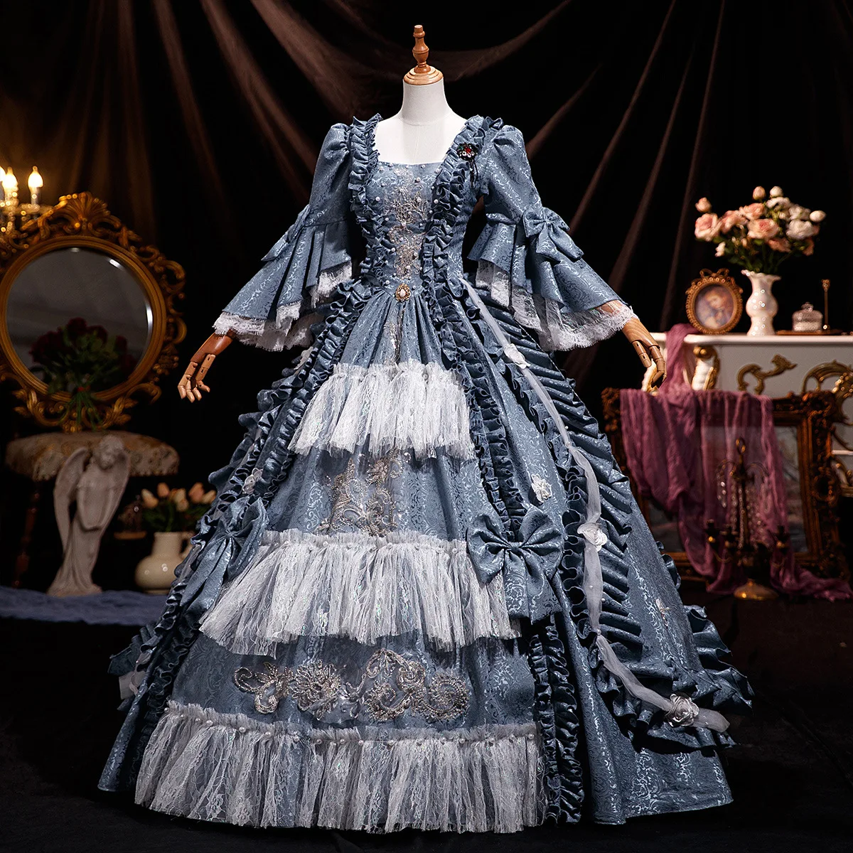 Woman's Dress French Style Printed Luxurious Court Dress Romantic Lolita Catwalk PerformanceDress Vintage Handmade Pleated Skirt
Woman's Dress French Style Printed Luxurious Court Dress Romantic Lolita Catwalk PerformanceDress Vintage Handmade Pleated Skirt