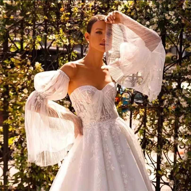 Pleated Tulle Bridal Detachable Sleeves Wedding Removable Puff Long Sleeves For Dresses
Pleated Tulle Bridal Detachable Sleeves Wedding Removable Puff Long Sleeves For Dresses