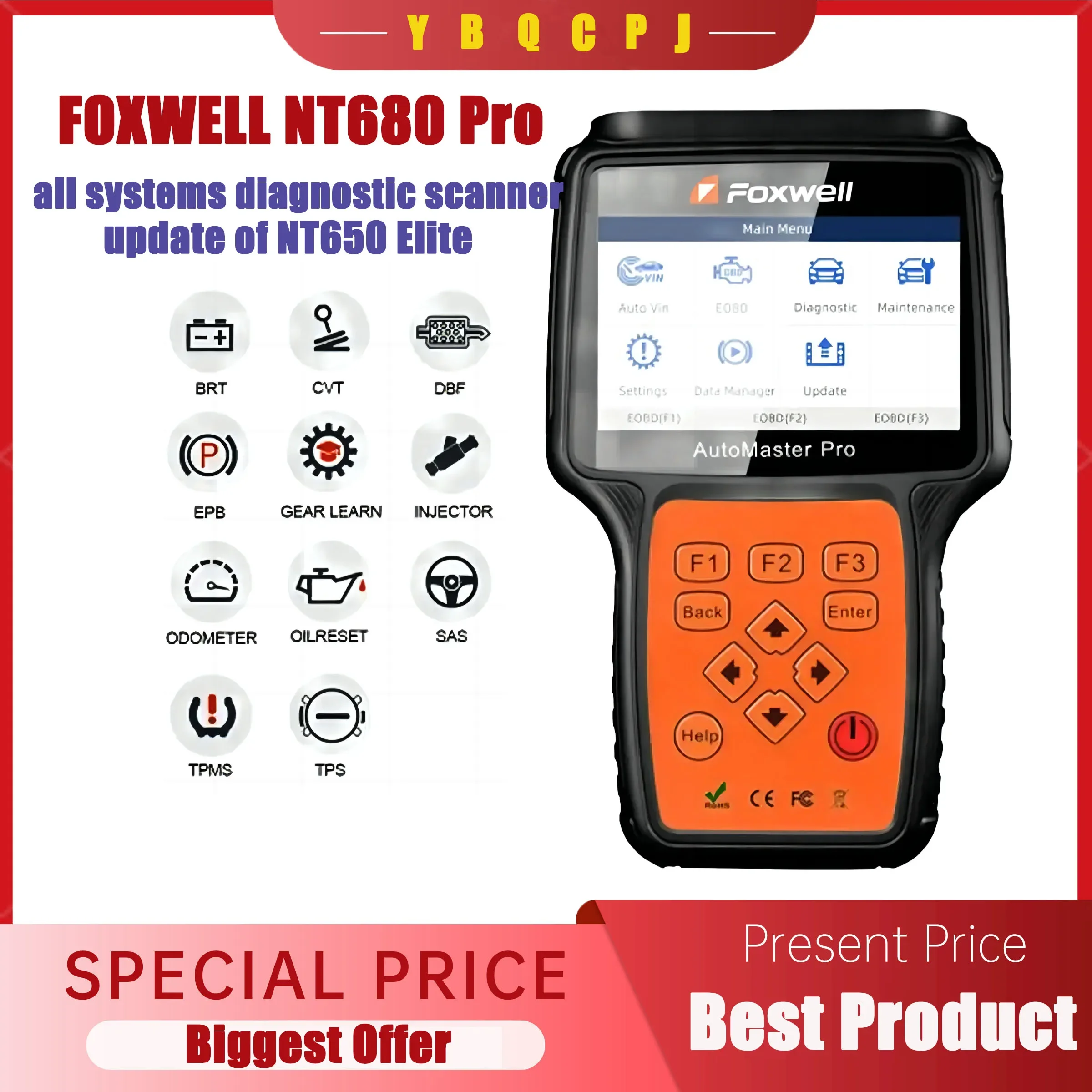 Лучший диагностический сканер Foxwell NT680 Pro для всех систем сбросом масляной подсветки/обслуживания + функциями EPB Обновление Foxwell NT650 Elite
Лучший диагностический сканер Foxwell NT680 Pro для всех систем сбросом масляной подсветки/обслуживания + функциями EPB Обновление Foxwell NT650 Elite