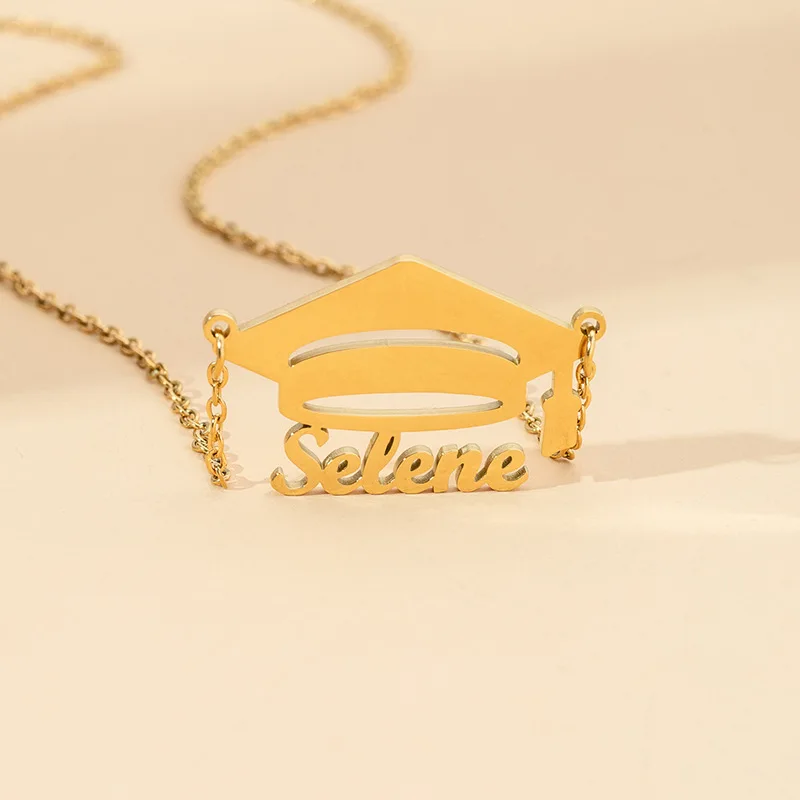 WLP Big Bachelor's Hat Shape Personalized Name Pendant Necklace for Students Stainless Steel Customized Graduation Necklace
WLP Big Bachelor's Hat Shape Personalized Name Pendant Necklace for Students Stainless Steel Customized Graduation Necklace