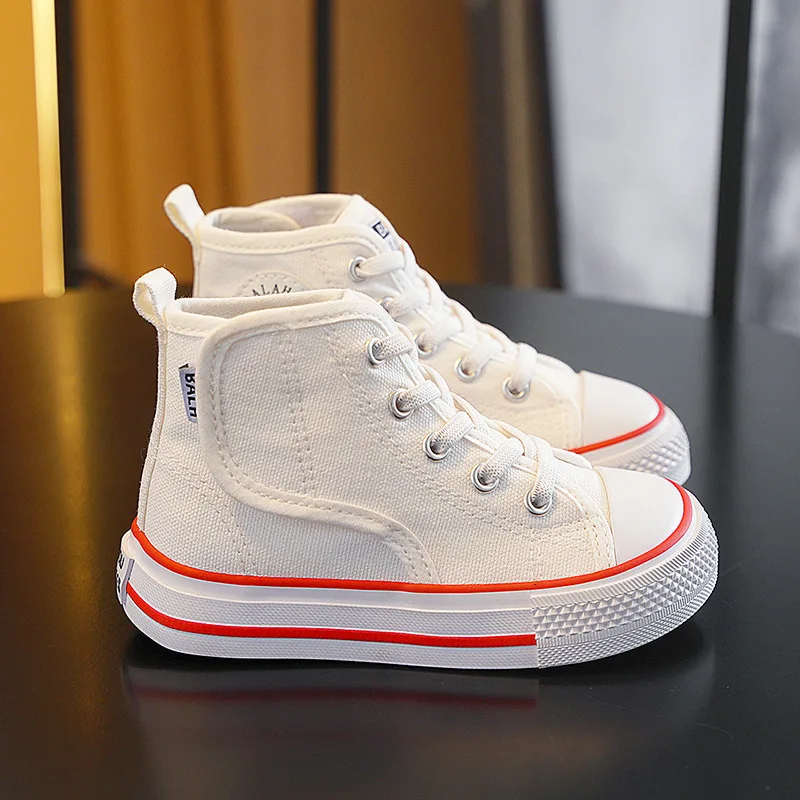 Spring Autumn Boys Casual Sneakers Children's Soft-Soled High-Top Girls Non-Slip Shoes with Velcro Solid Color Kids Canvas Shoes
Spring Autumn Boys Casual Sneakers Children's Soft-Soled High-Top Girls Non-Slip Shoes with Velcro Solid Color Kids Canvas Shoes