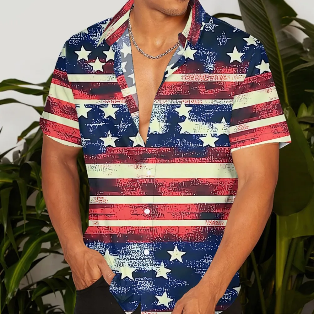 Men'S Vintage American Flag Short Sleeve Shirt Regular Fit All-Season Woven Fabric Button Closure Vacation Style PlusSize Shirts
Men'S Vintage American Flag Short Sleeve Shirt Regular Fit All-Season Woven Fabric Button Closure Vacation Style PlusSize Shirts