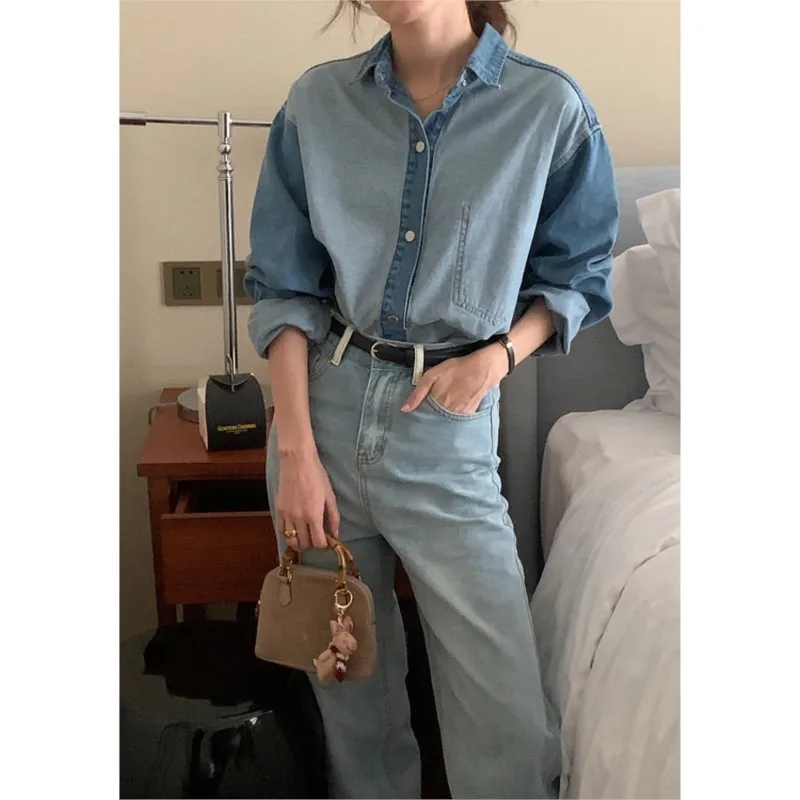 Reversible Denim Shirt 2023 Spring Restoring Ancient Ways Korean Edition Easy Leisure Long-sleeved Cardigan Female Polo Desigual
Reversible Denim Shirt 2023 Spring Restoring Ancient Ways Korean Edition Easy Leisure Long-sleeved Cardigan Female Polo Desigual