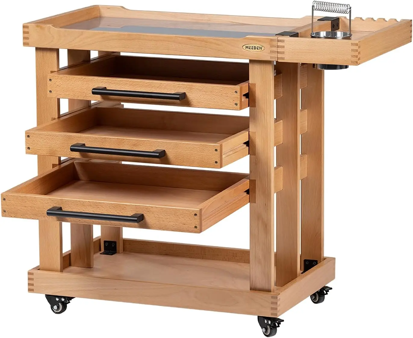 Art Supplies Storage Cart: 5-Tier Solid Beech Wood Utility Rolling Cart with 3 Drawers - Craft Orgnizer on 4 Wheels
Art Supplies Storage Cart: 5-Tier Solid Beech Wood Utility Rolling Cart with 3 Drawers - Craft Orgnizer on 4 Wheels