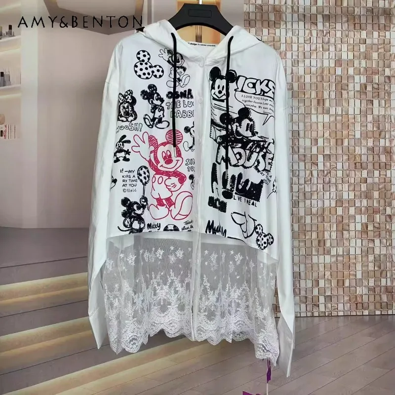 New Brand 2025 New Top Heavy Industry Cartoon Lace Splicing Loose Medium And Long Thin Hooded Sunscreen Shirt Women's Clothes
New Brand 2025 New Top Heavy Industry Cartoon Lace Splicing Loose Medium And Long Thin Hooded Sunscreen Shirt Women's Clothes