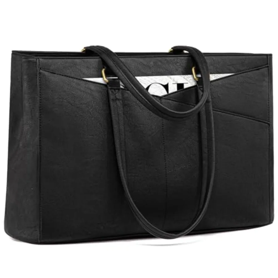 Vintage Leather Work Tote - Laptop Bag for Women, Waterproof Busess Bag, Retro Black
Vintage Leather Work Tote - Laptop Bag for Women, Waterproof Busess Bag, Retro Black