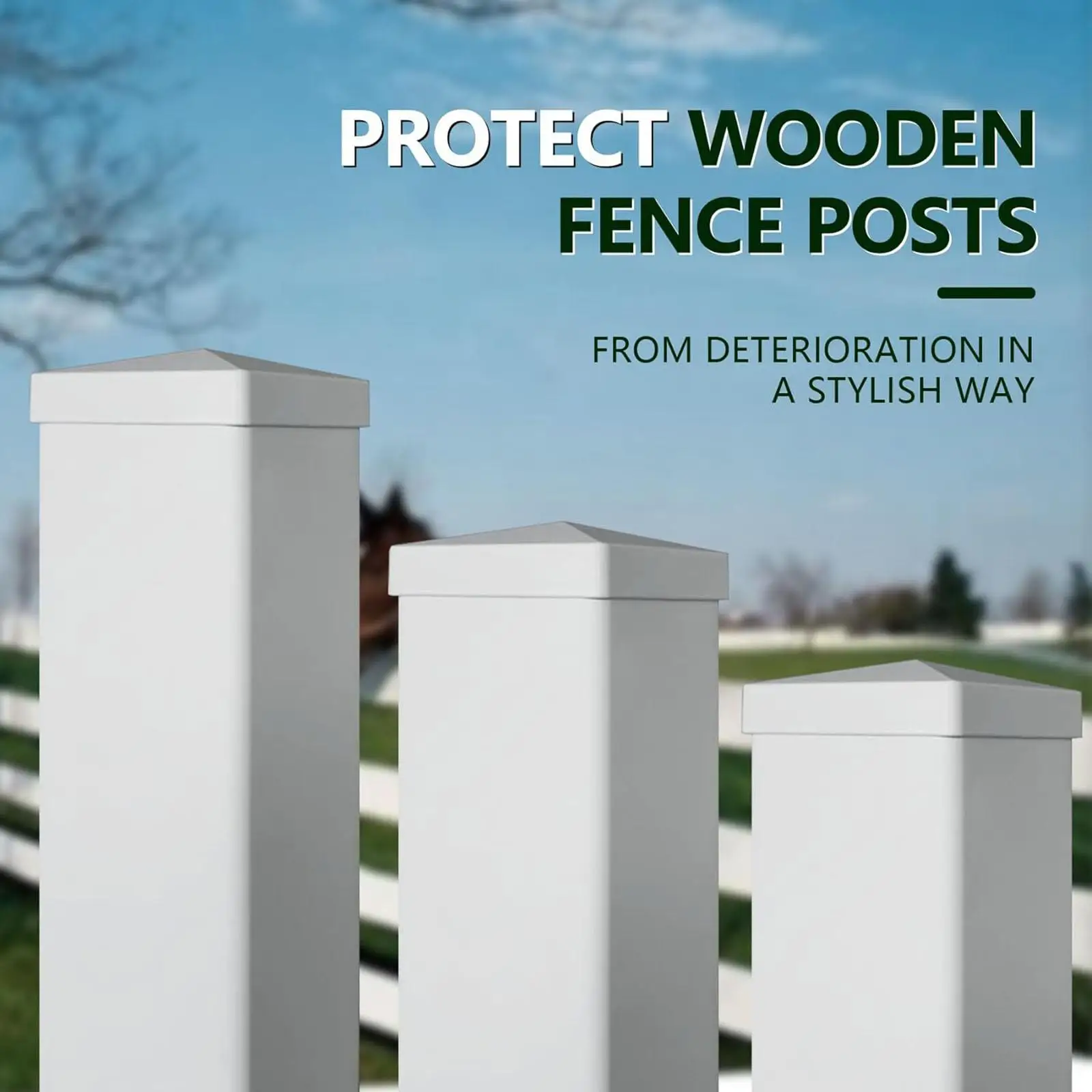 Waterproof Fence Post Cap White PVC Pyramid Topper Protector for Garden Deck Mailbox Outdoor Support 5 Inch
Waterproof Fence Post Cap White PVC Pyramid Topper Protector for Garden Deck Mailbox Outdoor Support 5 Inch