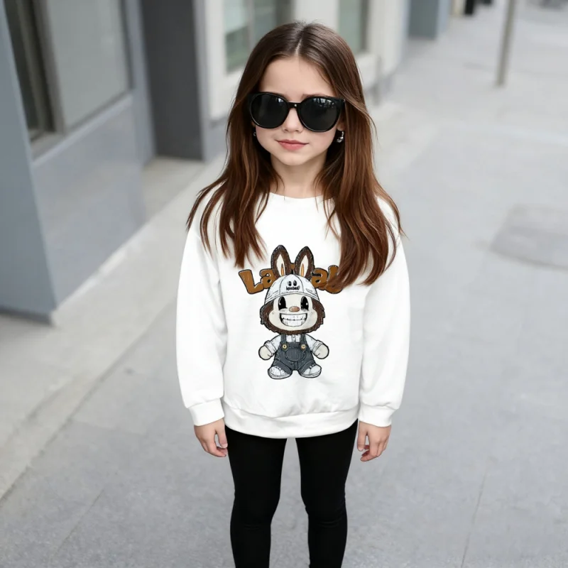 2025 Trendy Kids Sweatshirt - Girls Cute Cartoon Rabbit Print Long Sleeve Pullover | Casual White Top for Toddlers & Girls
2025 Trendy Kids Sweatshirt - Girls Cute Cartoon Rabbit Print Long Sleeve Pullover | Casual White Top for Toddlers & Girls