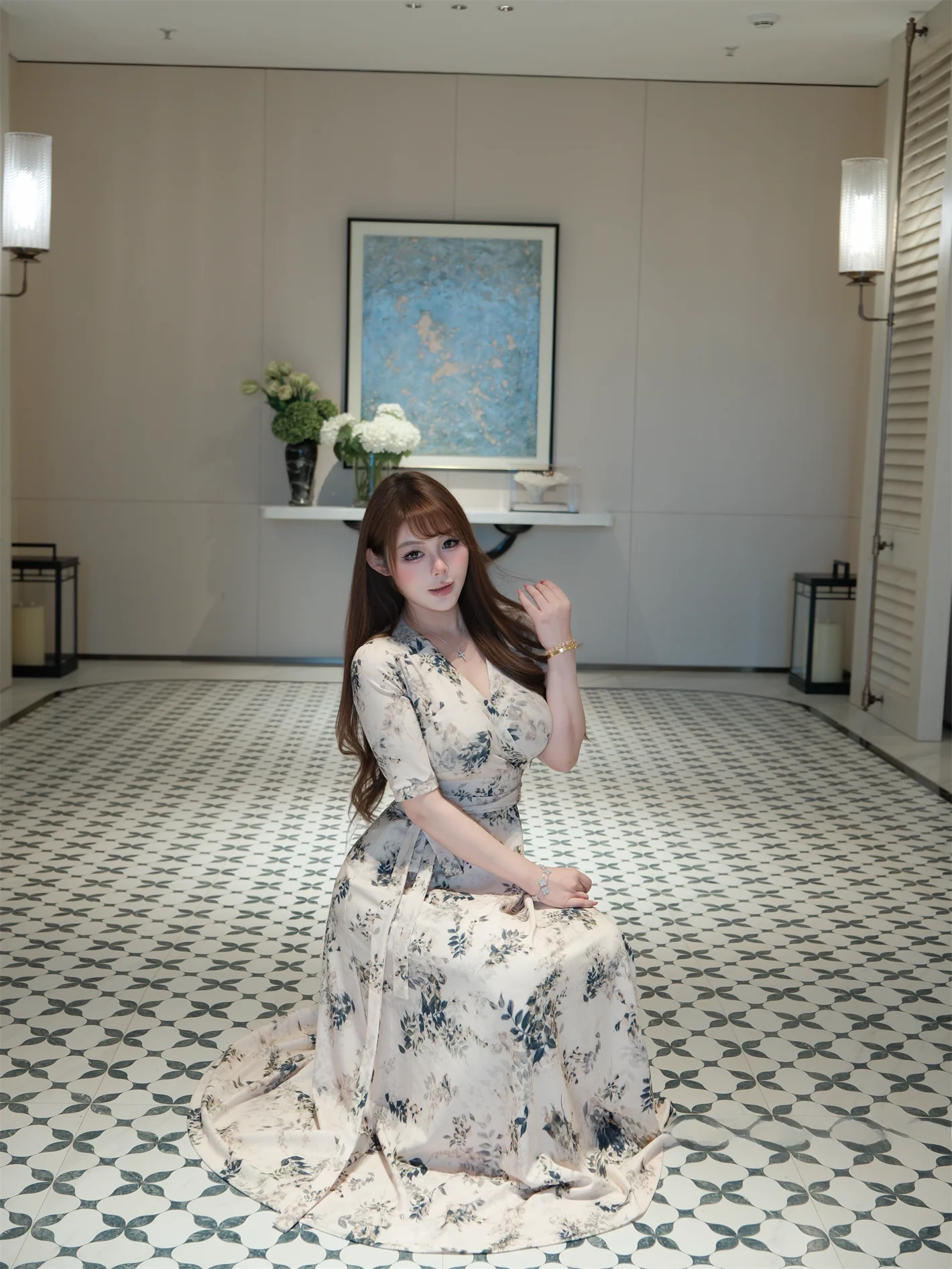 New Arrival Large Size Floral Print Dress Elegant A-Line Silhouette V-Neck Side Zipper Long Skirt Polyester Spandex Blend
New Arrival Large Size Floral Print Dress Elegant A-Line Silhouette V-Neck Side Zipper Long Skirt Polyester Spandex Blend