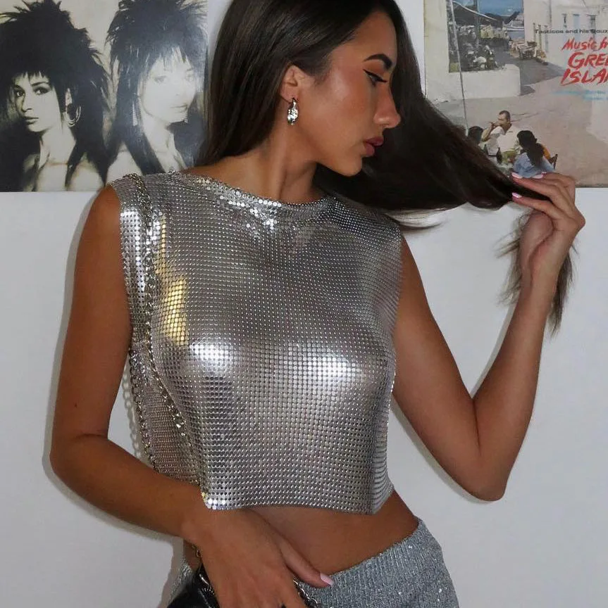 2023 New Women's Wear Metal Sequin Music Festival Carnival Dress Personality Joint Trendy Tank Top
2023 New Women's Wear Metal Sequin Music Festival Carnival Dress Personality Joint Trendy Tank Top