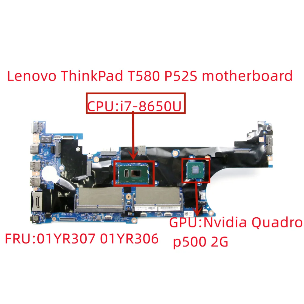 Оригинальная материнская плата для ноутбука Lenovo ThinkPad T580 P52S, процессор: i7-8650U Quadro p500 2G 17812-1 01YR307 01YR306
Оригинальная материнская плата для ноутбука Lenovo ThinkPad T580 P52S, процессор: i7-8650U Quadro p500 2G 17812-1 01YR307 01YR306