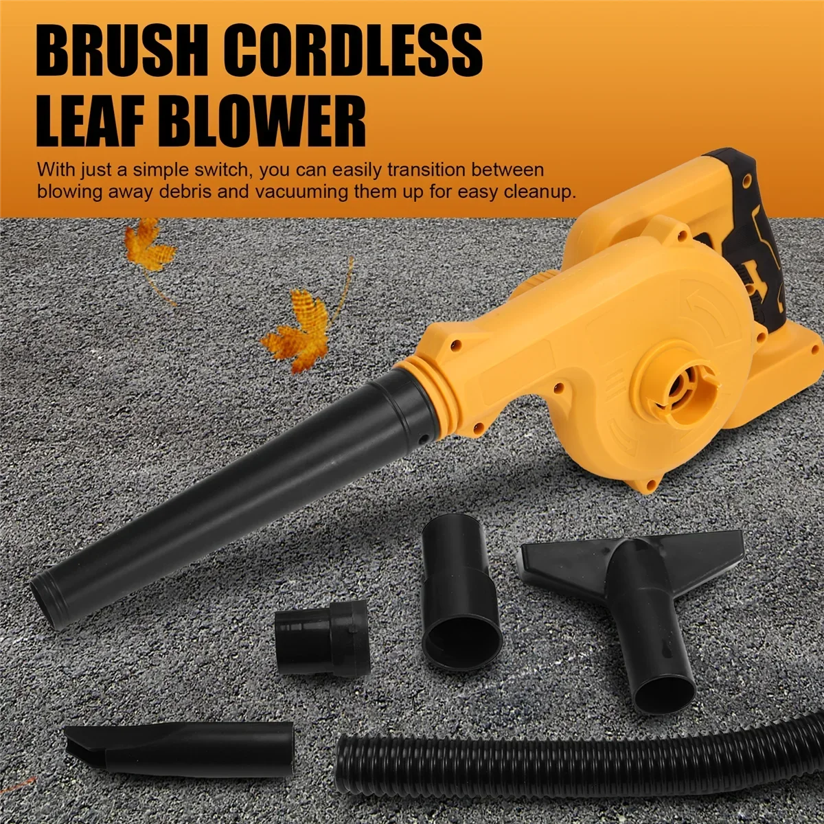 New Brush Cordless Leaf Blower for DeWalt Battery 2-In-1 Air Blower & Vacuum (No Battery)
New Brush Cordless Leaf Blower for DeWalt Battery 2-In-1 Air Blower & Vacuum (No Battery)