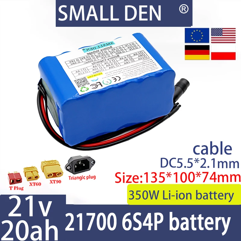 Литий-ионный аккумулятор 21 в 20 Ач 21700 6S4P, 350 Вт, внешний резервный аккумулятор для электроинструмента, с зарядным устройством 15 а BMS 350 Вт + 2 А
Литий-ионный аккумулятор 21 в 20 Ач 21700 6S4P, 350 Вт, внешний резервный аккумулятор для электроинструмента, с зарядным устройством 15 а BMS 350 Вт + 2 А