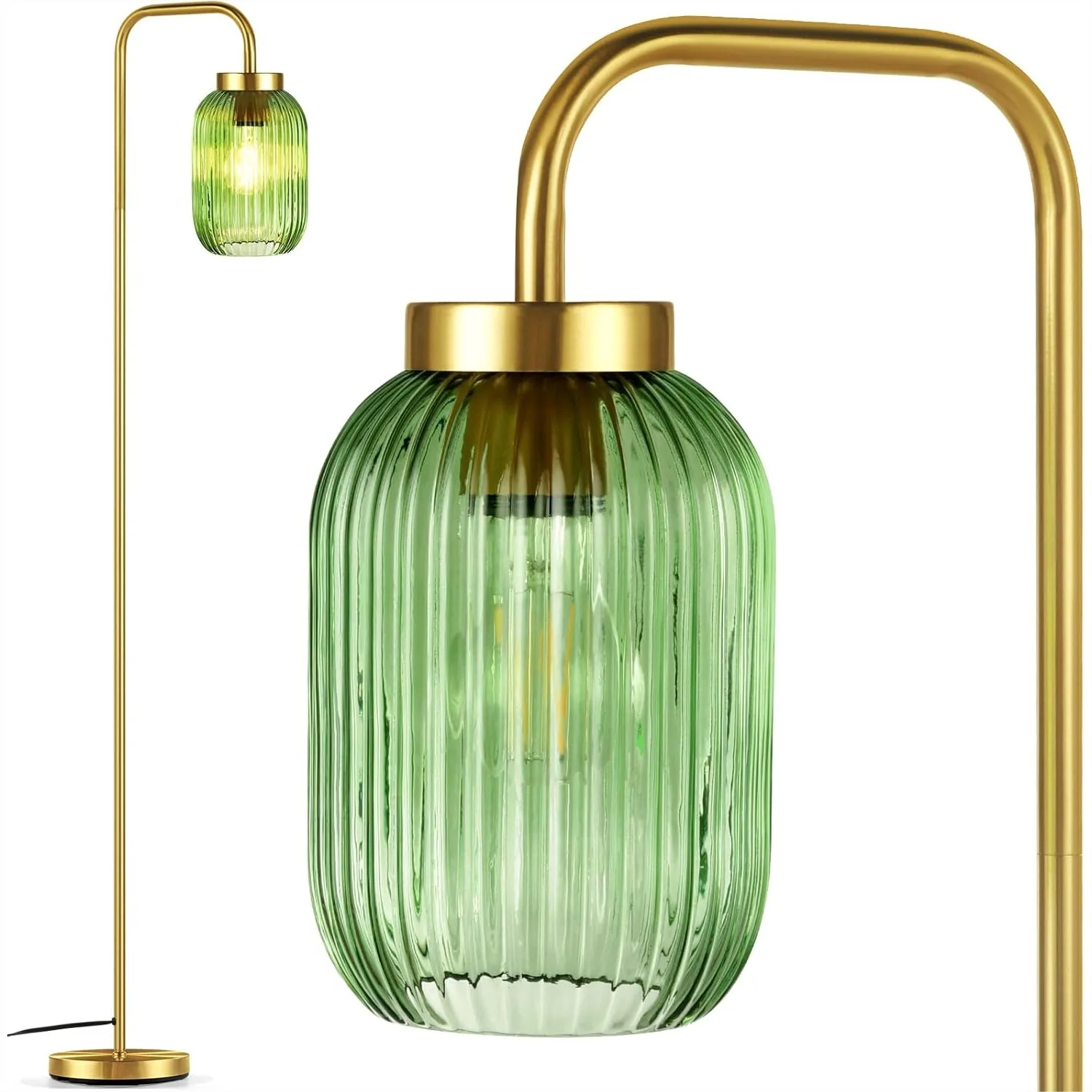 Mid Century Modern Gold Floor Lamp With Green Ribbed Glass Shade Foot Switch Standing Lamp For Bedroom Living Room Office
Mid Century Modern Gold Floor Lamp With Green Ribbed Glass Shade Foot Switch Standing Lamp For Bedroom Living Room Office