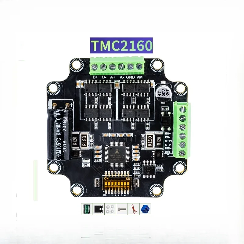 TMC2160V2.0 high-voltage silent drive 12-48V large torque 4.8A printing 3D printer DIY accessories
TMC2160V2.0 high-voltage silent drive 12-48V large torque 4.8A printing 3D printer DIY accessories