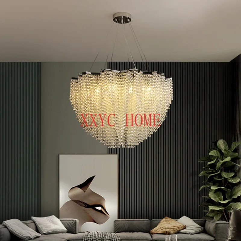 Light luxury crystal chandelier, modern and minimalist living room, dining room, villa, bedroom, duplex building,
Light luxury crystal chandelier, modern and minimalist living room, dining room, villa, bedroom, duplex building,