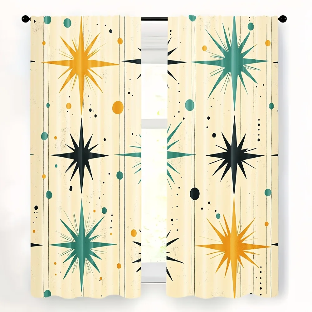2D FLAT 2pcs Curtains Starburst Pattern With Dots And Lines Perfect for Balcony, Bedroom, Study, Living Room, Suitable for Sprin
2D FLAT 2pcs Curtains Starburst Pattern With Dots And Lines Perfect for Balcony, Bedroom, Study, Living Room, Suitable for Sprin