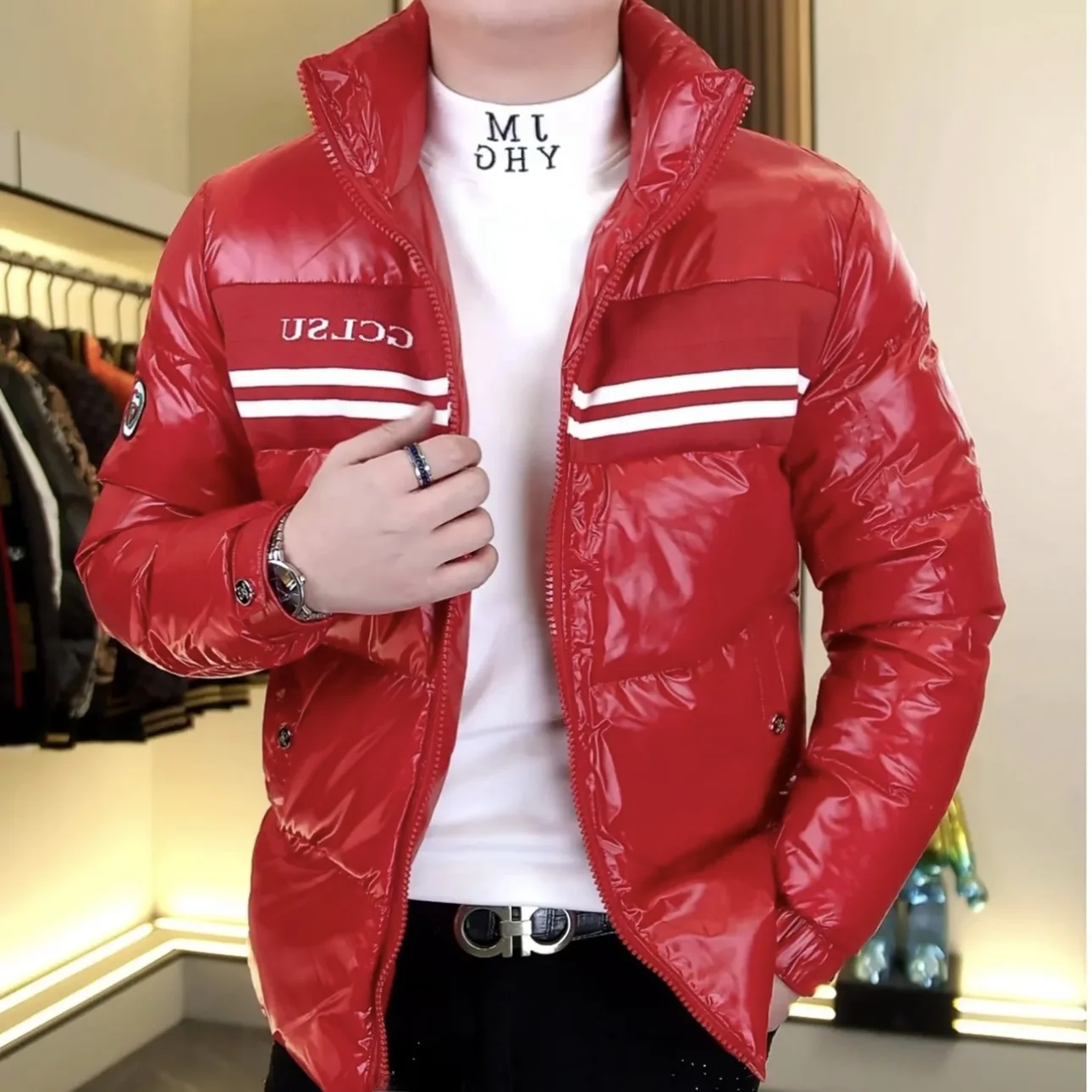 Faionable Slim Fit Мужская пуховая куртка с воротником-стойкой в стиле пэчворк в полоску Теплая универсальная молодежная дышащая износостойкая
Faionable Slim Fit Мужская пуховая куртка с воротником-стойкой в стиле пэчворк в полоску Теплая универсальная молодежная дышащая износостойкая