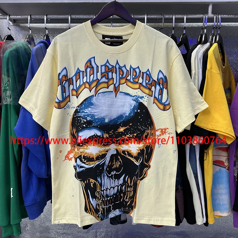 2025 High Quality GOD SPEED Short Sleeve Street Hip-hop Skull Print Tops Hip-hop Rock New Arrivals Godspeed T-shirt
2025 High Quality GOD SPEED Short Sleeve Street Hip-hop Skull Print Tops Hip-hop Rock New Arrivals Godspeed T-shirt