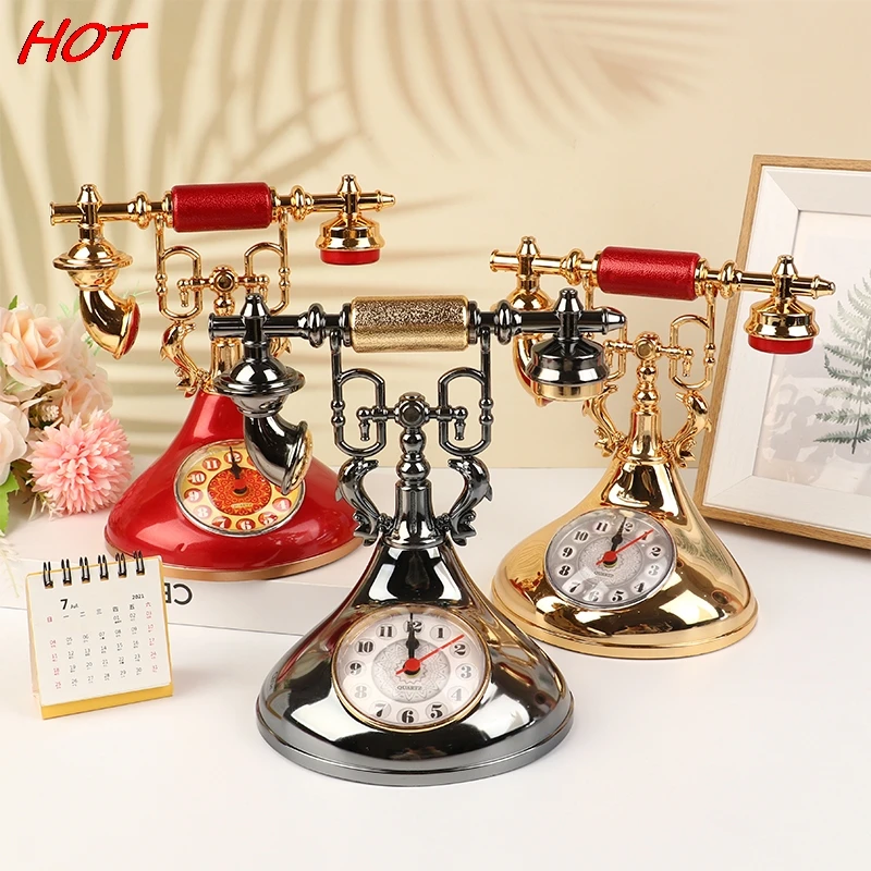 Retro Telephone Model Alarm Clock Creative Timekeeper Desktop Ornament For Home Room Bedside Table Decoration
Retro Telephone Model Alarm Clock Creative Timekeeper Desktop Ornament For Home Room Bedside Table Decoration