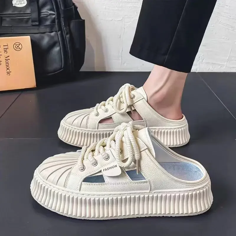 Туфли на платформе Мюли Сандалии на полуплоской подошве Мужские дизайнерские роскошные элегантные забавные удобные тапочки из ЭВА из резины Trend 2025 для мужчин 
Туфли на платформе Мюли Сандалии на полуплоской подошве Мужские дизайнерские роскошные элегантные забавные удобные тапочки из ЭВА из резины Trend 2025 для мужчин