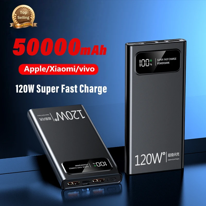 50000mAh Power Bank 120W Super Fast Charging High Capacity Portable Digital Display External Battery For iPhone Samsung Xiaomi
50000mAh Power Bank 120W Super Fast Charging High Capacity Portable Digital Display External Battery For iPhone Samsung Xiaomi