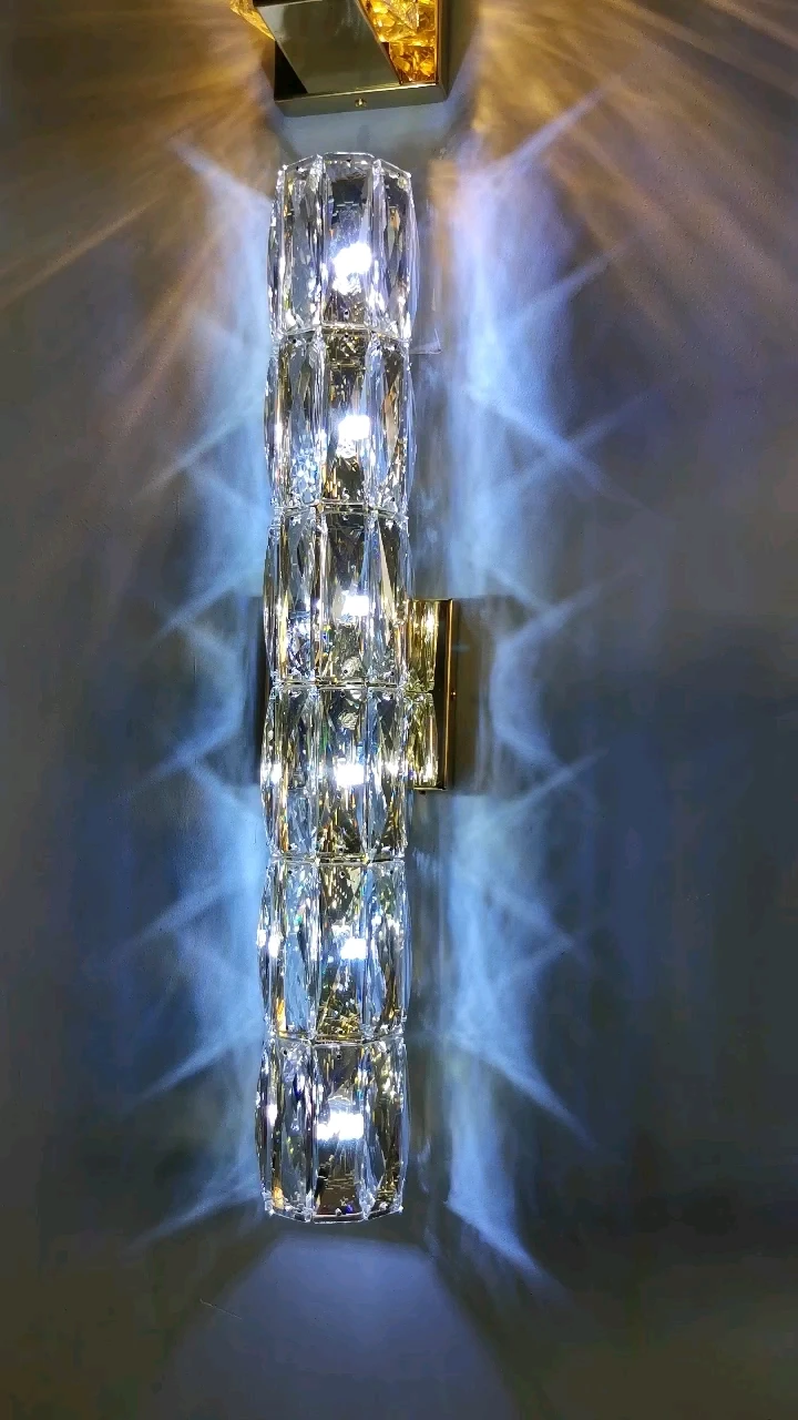Modern minimalist luxury high-end crystal wall lamp living room TV background wall corridor bedroom bedside long strip wall lamp
Modern minimalist luxury high-end crystal wall lamp living room TV background wall corridor bedroom bedside long strip wall lamp