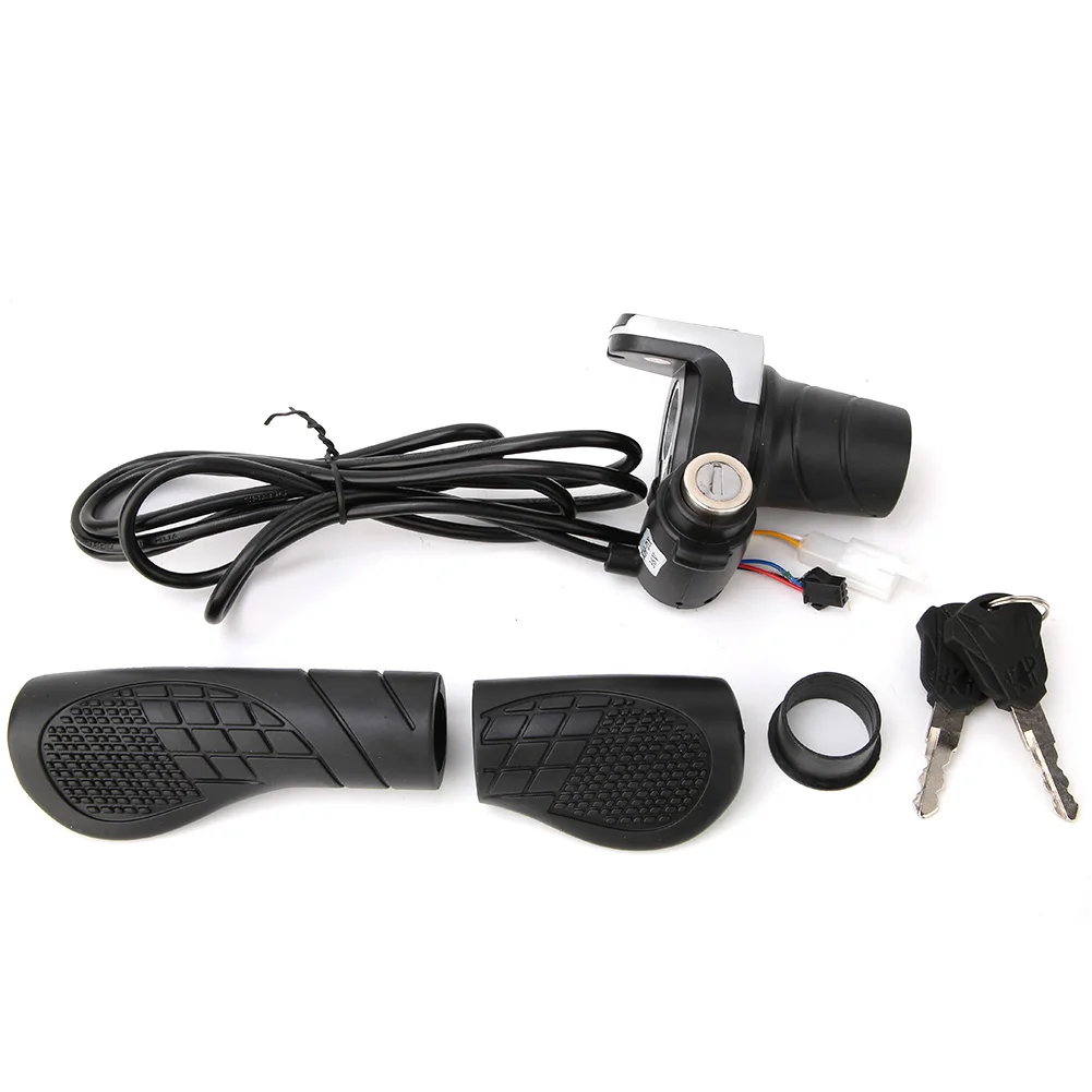 36V Electric Bike Throttle with LCD Display, Durable ABS Iron Handlebar Twist Grip for 22-22.8mm Handlebar for E-Bikes, Scooters 
36V Electric Bike Throttle with LCD Display, Durable ABS Iron Handlebar Twist Grip for 22-22.8mm Handlebar for E-Bikes, Scooters