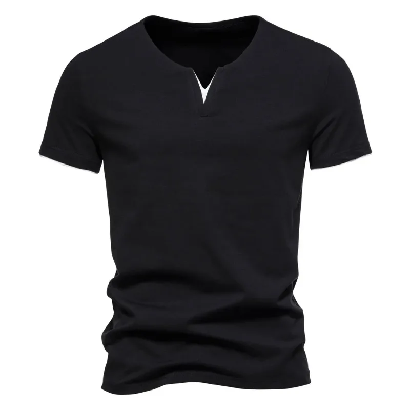 Fake Two-piece Men's V-neck T-shirt Solid Color Men's Casual Fashion Versatile Short Sleeved Street Clothing Top
Fake Two-piece Men's V-neck T-shirt Solid Color Men's Casual Fashion Versatile Short Sleeved Street Clothing Top