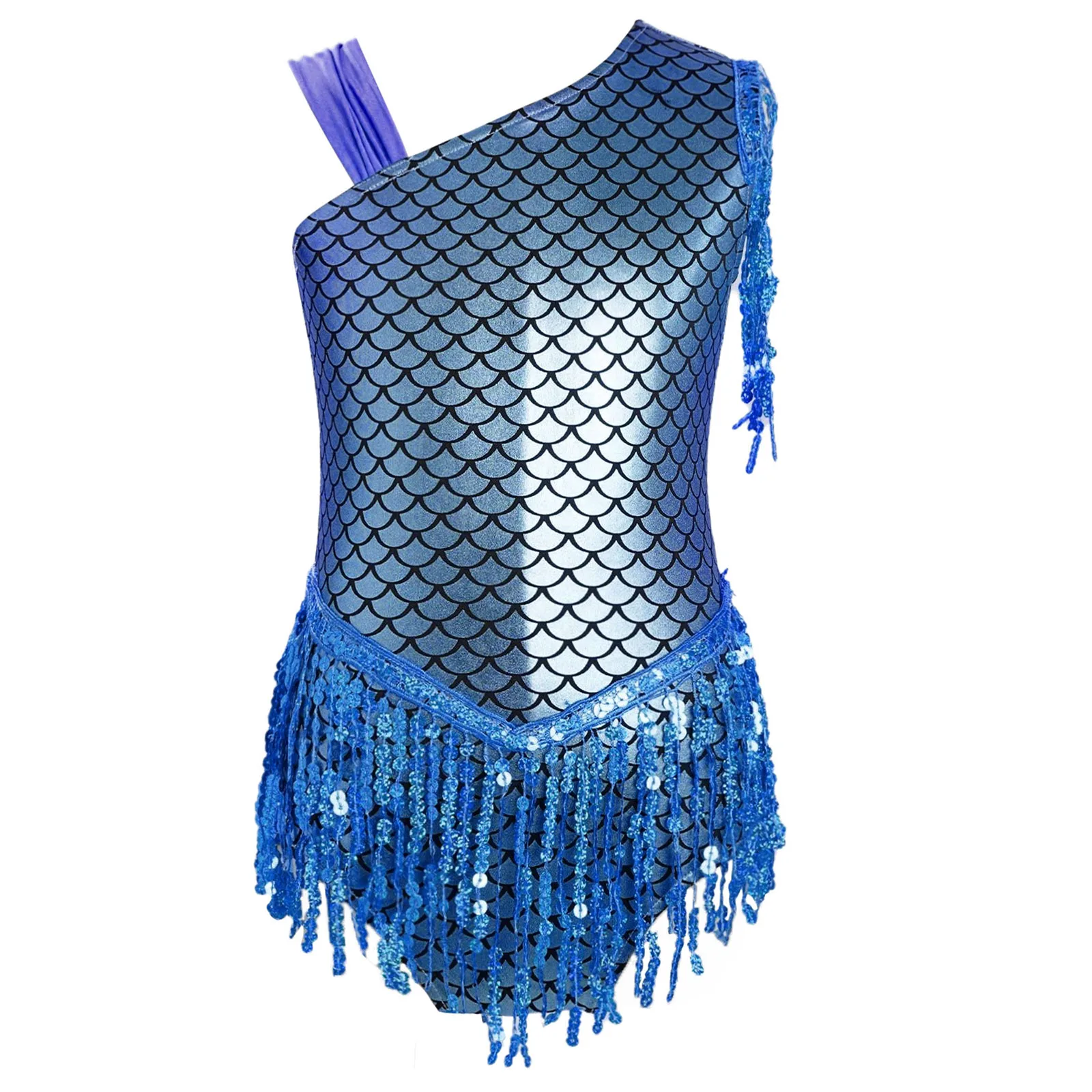 Kids Girls Dance Leotard Metallic Sparkly Sequins Tassels Fish Scale Bowknot Back Bodysuit for Halloween Party Cosplay Costume 
Kids Girls Dance Leotard Metallic Sparkly Sequins Tassels Fish Scale Bowknot Back Bodysuit for Halloween Party Cosplay Costume