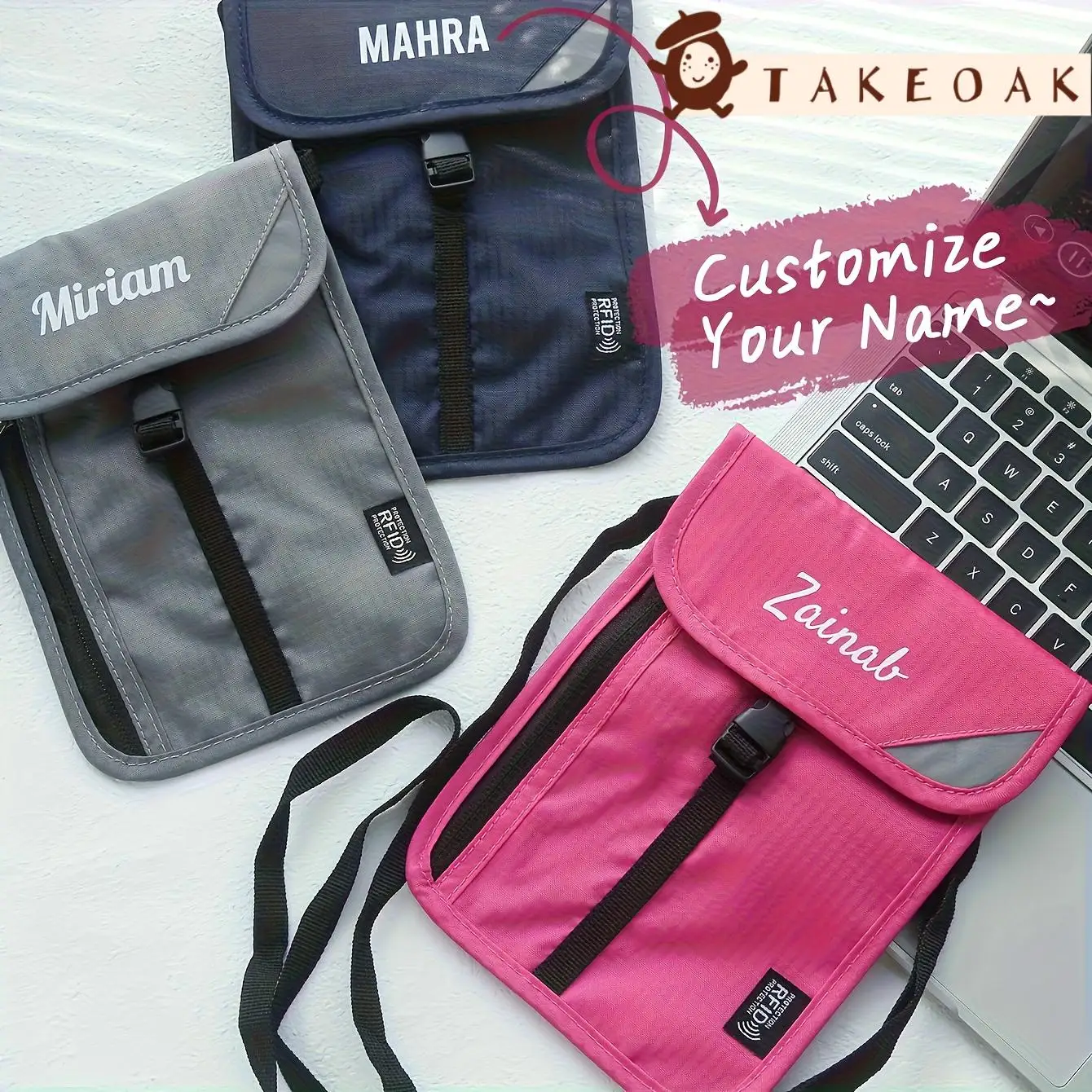 Custom Printed Name RFID Blocking Neck Travel Wallet Anti-Theft Passport Phone Crossbody Bag Multi Pocket Document Holder
Custom Printed Name RFID Blocking Neck Travel Wallet Anti-Theft Passport Phone Crossbody Bag Multi Pocket Document Holder